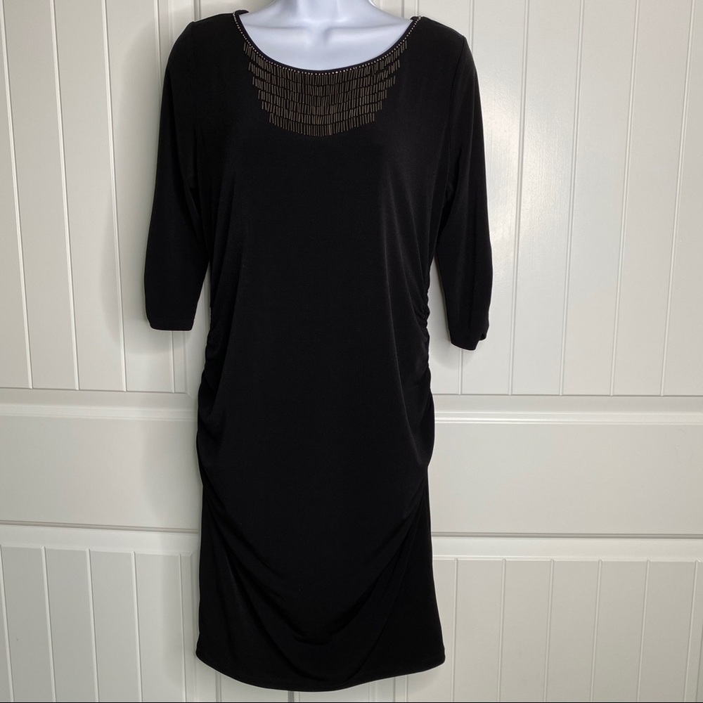 A Pea in the Pod beaded black dress size medium
